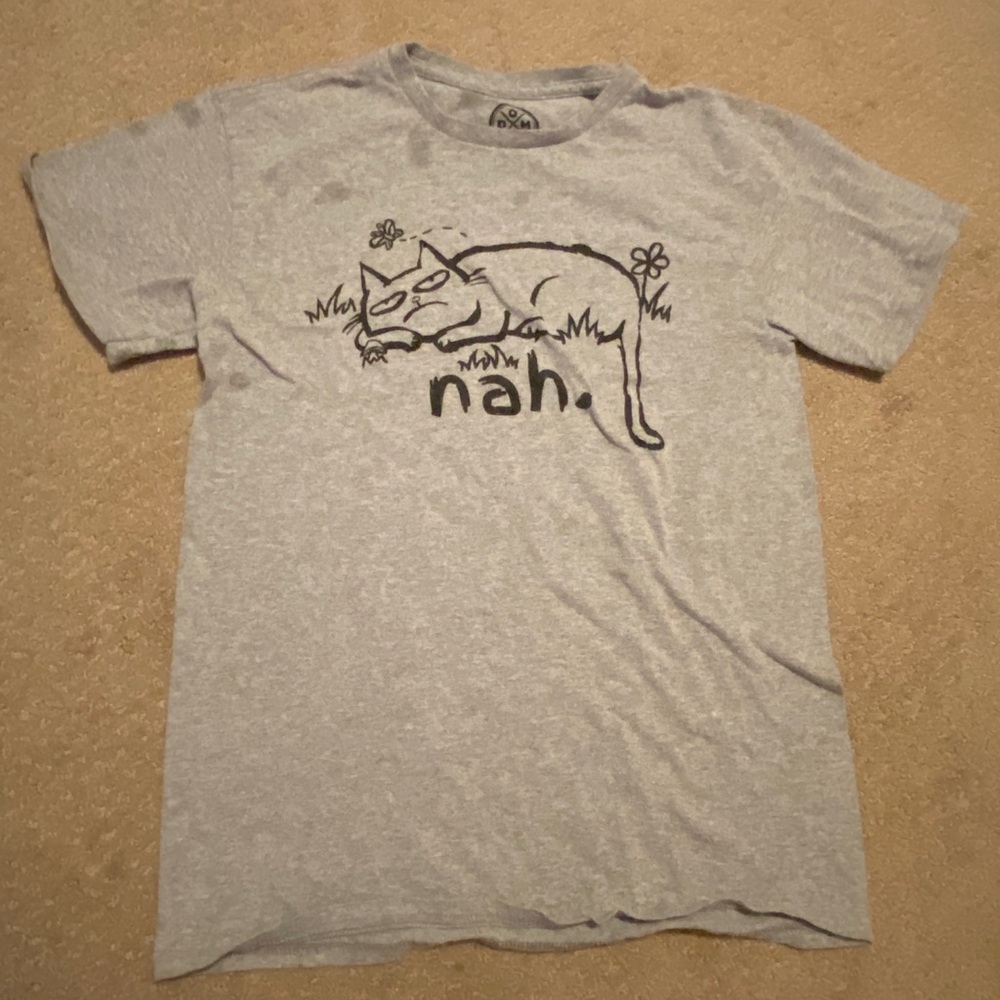 Funny Vintage Graphic T-Shirt “nah.” Cat Shirt